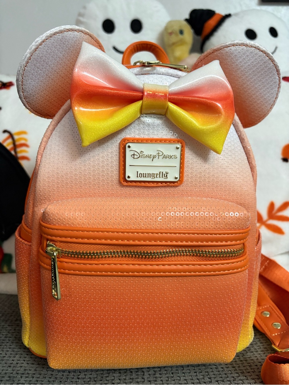 Loungefly Minnie Mouse candy corn ombré backpack